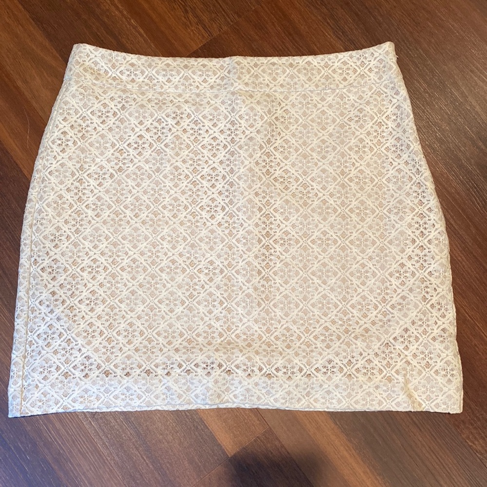 Loft cream lace pencil skirt, size 12